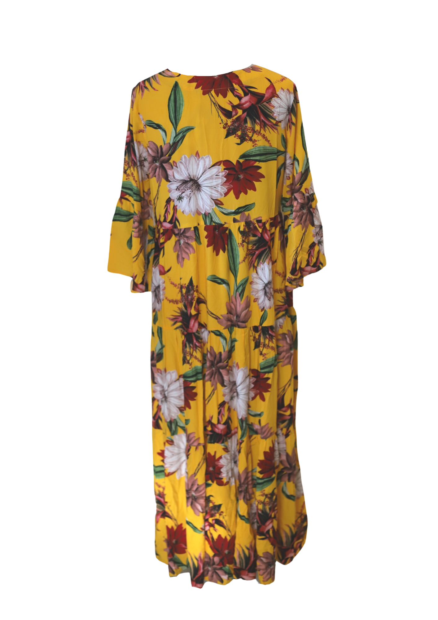 Sally - Long maxi dress -Yellow magnolias SKU 14