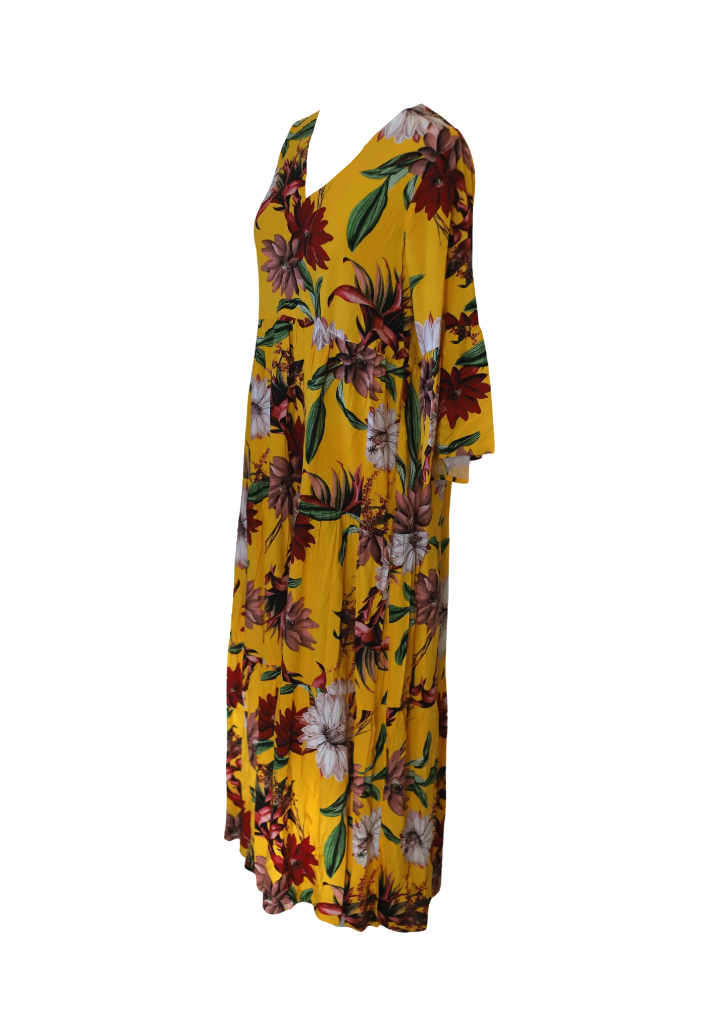 Sally - Long maxi dress -Yellow magnolias SKU 14